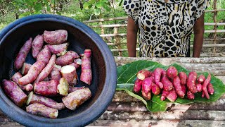 Boiled Sweet Potatoes | A Healthy Village Breakfast with Natural Food | A Tasty Recipe by Grandma