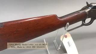 1060 Marlin Model 1894 .44-40 WCF Rifle, Made in 1902 [October 18, 2024]