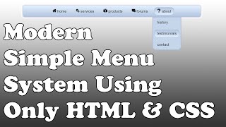 Slick, Modern, Responsive Single Level Nav-Bar Menu System Using Only CSS & HTML (Quick 8 Min Video)