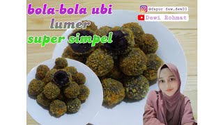 BOLA-BOLA UBI UNGU || ISI COKELAT LUMER‼️cemilan sederhana.....