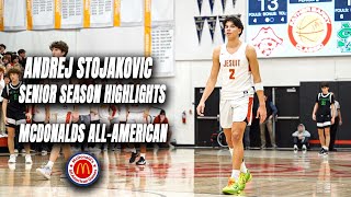 Andrej Stojakovic | Senior Season Highlights | 2023 McDonalds All-American is a FUTURE PRO!