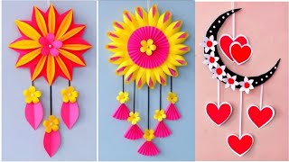 2 Unique Flower Wall Hanging / Quick Paper Craft For Home Decoration / Easy Wall Mate DIY Wall Decor