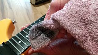 Removing black dye from guitar fretboard 🧤