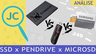 Comparação entre SSD x Pendrive x MicroSD