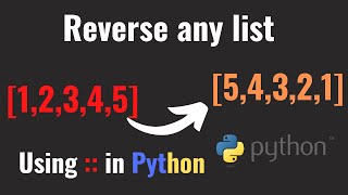 Reverse any list in python using the 2 colons technique #shorts  #python #programming