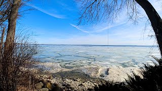 Ice Breaking up on frozen Lake - Timelapse