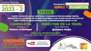 Sustentación de tesis: Hijos e hijas de la Paz.