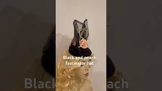 Black and peach fascinator hat #fascinator #hatinator #millinery #milliner #blackformalhat