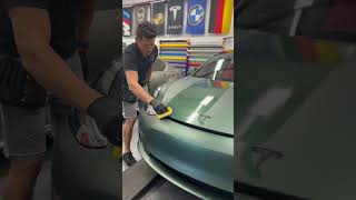 What?? #ceramiccoating #ppf #virginia #harrisonburg #xpel #detail #tesla #stealth #viral #reel