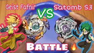 Geist Fafnir vs Satomb S3 TakaraTomy Beyblade battle🔥 Beyblade Burst Evolution