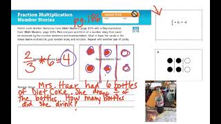 5th Grade Math Lesson 5-12 Fraction Multiplication Number Stories