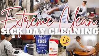 MESSY HOUSE SICK DAY CLEAN WITH ME | EXTREME CLEANING MOTIVATION | MarieLove