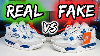 ⚠️REAL vs FAKE (REPLICA,UA) JORDAN 4 MILITARY BLUE INDUSTRIAL BLUE ⚠️ APRENDE A DISTINGUIRLAS!