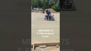 MBW MK8-75 5' RIDE ON CONCRETE POWER TROWEL  #concrete #MBW #CRETELIFE #concreteconstruction