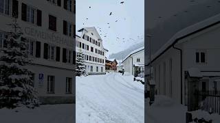 Swiss Village #snow #winter #swissalps #birds #switzerland #winterwonderland #pov