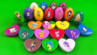 Finding Equestrial Girls in Rainbow Eggs, Heart Shapes with CLAY Coloring! Satisfying ASMR Videos