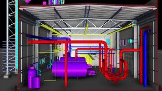 Координационная модель Navisworks | Виртуальный обход | BIM-модель Мини ТЭЦ