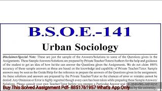 BSOE 141 Solved Assignment 2023-24 | BSOE 141 Solved Assignment 2023-2024 English PDF | BSOE  141