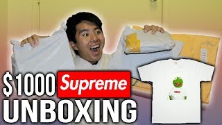 $1000 WORTH OF SUPREME UNBOXING!!!