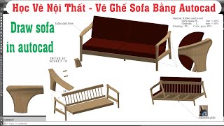 Draw sofa in autocad, học vẽ nội thất, vẽ ghế sofa bằng autocad