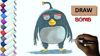 Drawing Bomb !!! How To Draw Bomb from Angry Birds