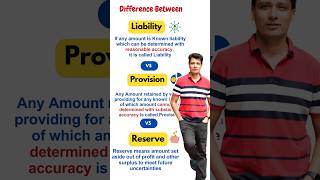 Liabilities vs Provision vs Reserve #liabilities #shorts #accounting