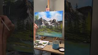 Towering Peaks Bob Ross Style Painting #art #artshorts #painting #artist #arts  #shortsvideo