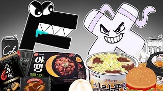 Convenience Store BLACK WHITE Food Alphabet Lore F vs X MUKBANG ANIMATION  ASMR part