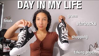 a random grwm + day in my life | finals, shopping, pictures and starbucks