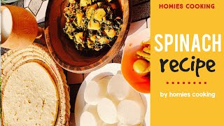 spinach & potatoes recipe by homiescooking|Aloo palak ke sabzi quick & easy recipe |آ لوپالک کی سبزی