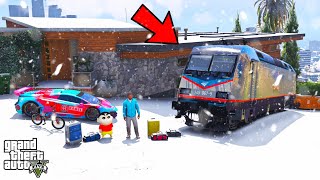 Franklin and Shinchan Start A New Train Journey From Los Santos To North Yankton IN GTA V