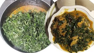 How to cook vegetable  soup with pumpkin leaves and  Utazi leaves