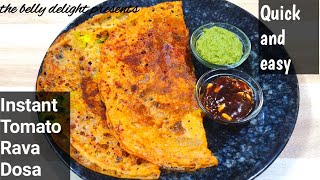 tomato dosa recipe | instant thakkali dosai | टमाटर मसाला डोसा रेसिपी | tomato masala dosai