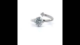 1.23 Carat Diamond Toi et Moi Open Coil Ring in 14k White Gold