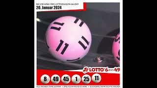 LOTTO 6aus49-Gewinnzahlen von Samstag, 20.01.2024