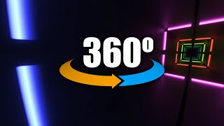 ⚡Virtual Reality VR 360 - Square Tunnel & Multicolor Neons - 4K⚡