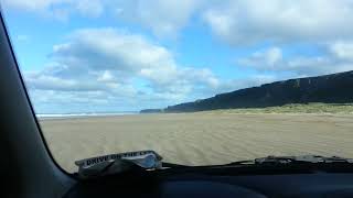 Driving on Benone Strand County Derry, UK October 2013