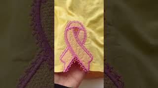 Cancer Ribbon Side Seam Split Embroidery #machineembroidery #embroidery #cancer #cancerawarness