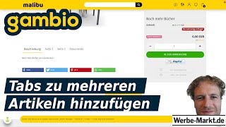 🗂️ Tabs zu mehreren Artikeln hinzufügen im Gambio Shop