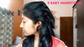 5 SIMPLE and SUPER EASY HAIRSTYLES | Trendy hairstyle | Knotted headband hairstyle | quick hairstyle