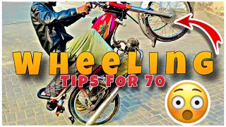 ONe Wheeling Tips and Tricks for 70 bike#wheeling