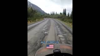 🗻✌🏼 Alaskan Moose Casually Runs Out Between Riders #shorts #explore #motorcycle #adventure