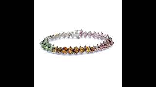 Dazzling Color Rainbow Gemstone Trellis Vine Cluster Bracelet