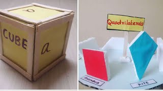 mathematical models/teaching aids for maths/cube/cuboid/ quadrilateral/ quadrant of circle