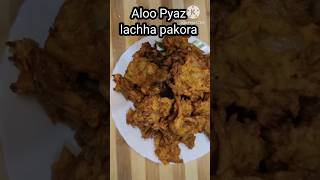 Crispy Aloo Lachha Pakora in 10 min. | tea time snacks | #shorts #pakoda