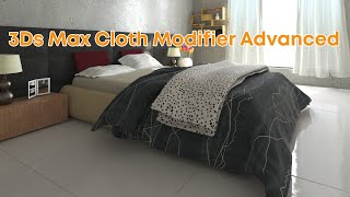 Realistic bed cover 3ds max | Cloth Modifier Advanced | how to fold a blanket in 3ds max - Cloth