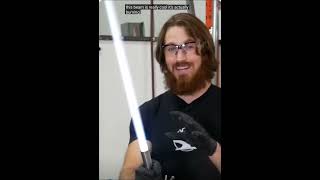 NEW LIGHT SABER CUTS THRU METAL #youtubeshorts #cool #starwars #new