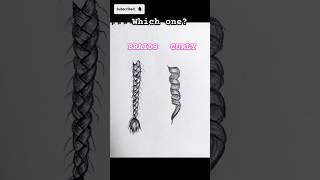 How to draw braids and curly hair 😊💝|Easy drawing|Pencil sketch||#shorts #ytshorts #youtubeshorts