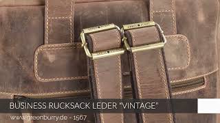 Greenburry Rucksack Leder Business für Damen und Herren in antikbraun VINTAGE 1567