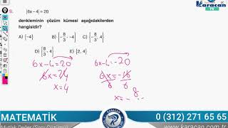 Karacan TV - Matematik / Mutlak Değer (Soru Çözümü)